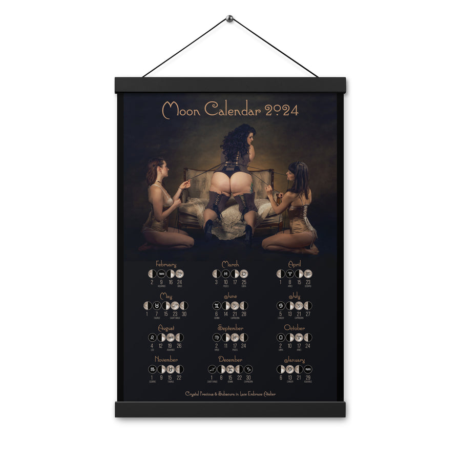 Moon Calendar 2024 Poster with Hanger